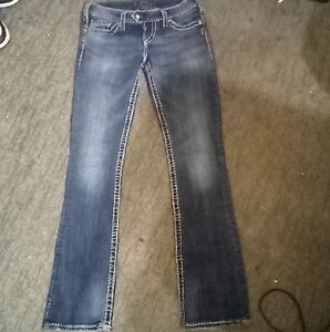 Silver Jeans Blue Straight Leg Denim with Vintage Fading